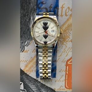 Men’s Luxury Style Automatic Stainless Steel Watch Two Tone Silver Dial 41mm